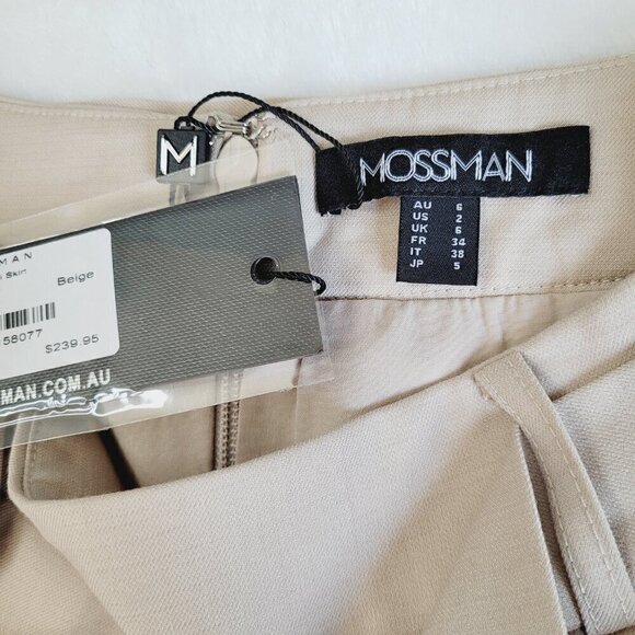 Mossman Fable Pleated Mini Skirt In Neutral Beige School Girl Light Academia - Picture 5 of 8